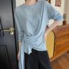 Blusa com Proteção Solar de Alça Azul Feminina Verão Fina Emagrecedora Seda Gelada Tule Manga Longa Design Moderno Top Microtransparente