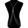 Corrente de corpo com franjas multicamadas e pérolas, moda europeia e americana transfronteiriça, colar Amazon AliExpress S009