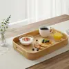 Bandeja de Chá Estilo Simples, Acessórios Portáteis para Conjunto de Chá, Bandeja de Bambu, Bandeja de Lanches de Chá Estilo Chinês, Porta-Objetos Doméstico, Porta de Alta Qualidade