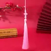 BoTing Nudo Chino Colgante de Perla con Borla Adorno para Coche DIY Colgante para Bolso Broche Decoración Estilo Antiguo Hanfu