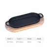 Plancha Rectangular de Hierro Fundido Engrosada para Teppanyaki Barbacoa Cocina Japonesa y Coreana Plancha Antiadherente para Barbacoa Plancha de Hierro para Bistec