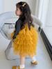 Conjunto de Vestido de Bolo com Suspensório Duas Peças para Meninas 2026 Outono Novo Estilo Coreano Conjunto de Vestido Inspirado em Chanel Atacado Moda Infantil