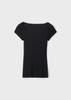 Nueva Camiseta de Cuello Redondo Bajo para Mujer, Estilo Escandinavo, Cuello Redondo Grande, Corte Ajustado, Versátil Ropa de Trabajo de Manga Corta, Camiseta con Cuello en U Recomendada