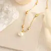 Collar de perlas de cubo de azúcar estilo Ins con detalles de bambú para mujer, nicho de lujo ligero, moda de alta gama, cadena versátil y elegante para la clavícula para ir al trabajo.