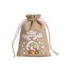En Stock Soga de Yute Arpillera Material Patrón Temático Navideño Suministro Directo de Fábrica Bolsa de Arpillera Navideña con Cordón Admite Personalización