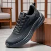 Nuevos zapatos cruzados de otoño para hombre, zapatillas para correr que aumentan la altura, zapatos casuales, zapatillas de correr de malla 'Guerrero Negro', suela suave, zapatillas deportivas antideslizantes