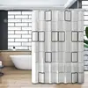 Conjunto de cortina de chuveiro à prova d'água e resistente a mofo para atacado e exportação, incluindo uma cortina de chuveiro, tela de privacidade e cortina de banheiro, projetado para ser à prova d'água e isolante térmico, e pode ser instalado sem furar