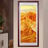 Pintura de Montanha com Grande Muralha Pintura com Montanha ao Fundo Paisagem Atratora de Riqueza Pintura Decorativa para Hall de Entrada Pintura Vertical para Corredor da Sala de Estar Pintura para Pendurar na Parede do Fundo do Corredor