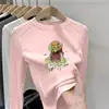 Camiseta base para niña con forro polar, cepillada, cuello redondo, colección otoño/invierno 2026, camiseta interior de manga larga, top cálido para niños