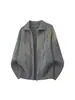 Cárdigan de punto con cremallera de alta gama retro, suéter con solapa para hombre y mujer, otoño invierno, nueva marca de moda, para pareja, suéter casual holgado de punto