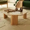 Mesa de Centro Estilo Japonês Estilo Silencioso Pedra de Amolar Água Mesa Pequena de Madeira Maciça para Sala de Estar Design de Casa Celebridade da Internet Nórdico Simples Moderno