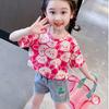 Verano 2026 Nuevo Estilo Niños Bebé Niña Tops Lindo Conejo de Dibujos Animados Camiseta de Cuello Redondo