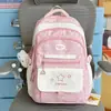 Mochila Estilo Coreano com Cor Contrastante, Estrelas e Bolinhas para Meninas do Ensino Fundamental e Médio, Aparência Sofisticada, Moderna, Grande Capacidade, Leve, Bolsa Escolar