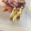 Nova moda de três camadas cruz c-ring 925 brincos de agulha de prata geométrica das mulheres banhado a ouro brincos bugigangas