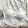 Camisola de chica sexy sin espalda con huecos de moda Pure Desire, chaleco de belleza con espalda integrada con almohadilla para el pecho, base de algodón roscada, pecho envuelto