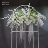 Boda Blanco Camino de Flores Suelo Pared de Flores Salón de Bodas Arreglo Floral Pared de Flores Flores de Recepción Arreglo Floral Decorativo Accesorios