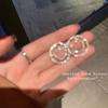 Pendientes de botón con cara sonriente incrustada de pedrería, versátiles y a la moda, para mujer, de lujo ligero, estilo nicho, diseño personalizado, pendientes simples para la oreja