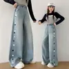 Jeans de Primavera y Otoño para Niñas 2026 Nuevos Casuales Estilo Coreano Niña Niños Medianos y Grandes Letra Denim Pierna Recta Pantalones Transfronterizos