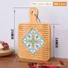 Almofada de Isolamento Térmico, Suporte para Panela com Alça de Azulejo Floral em Madeira Maciça, Porta-Copos de Prato de Madeira, Tapete de Madeira para Isolamento Térmico de Panela de Caçarola e Sopa, Estilo Minimalista Moderno