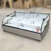 Carrinho Triciclo Escada Móvel Freezer de Sorvete Quiosque Churrasco Comida Cozida Espetinhos Fritos Pratos Braisados Taiwanês Vitrine Refrigerada para Conservação