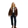 Cárdigan de moda nuevo para otoño e invierno, estilo europeo y americano transfronterizo, cuello redondo, bloques de color, prenda exterior casual, suéter de punto adelgazante para mujer