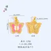 Nuevo Colgante de Mariposa Rosa Suerte de Diamante de Oro Arena Estilo Chino Antiguo Accesorios DIY Collar Dulce Niña Corazón de Niña Joyería Mujer