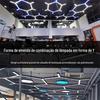 Luminária de escritório LED moderna e minimalista personalizada para academia, luminária de tira hexagonal criativa, iluminação comercial, lustre com formato especial