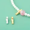 Plata Esterlina S925 Sólida Perla Barroca Asimétrica Barra Larga Cuenta Cruz DIY Pulsera de Cuerda Accesorios para Collar