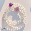 Pulsera de Pulsera de Diseño Vintage Guofeng de 6 mm Blanca de Arce Cristal Blanco Amatista