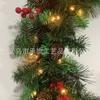 Atacado de fábrica 40/60 cm agulha de pinho verde de PVC longa pinho fruta vermelha luz de amarrar porta de natal ornamento de guirlanda