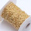 Cadena de cuentas redondas de 3,5 mm en color oro de 14 quilates con clip, cadena de cuentas tipo O, collar, pulsera, pendientes, accesorios