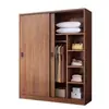 Armario con puerta corredera para dormitorio de casa, habitación de alquiler, apartamento pequeño, moderno minimalista, color madera maciza, armario de montaje sencillo