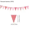 Nuevo Tema de Fresa Fiesta de Niña Plato de Papel Desechable Servilleta de Papel Vaso de Papel Bandera para Jalar Cuchillo, Tenedor y Cuchara Juego Decorativo Suministros