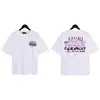2024 Talla Europea Versión Mayorista Am Tinta Salpicada Flujo Pintura Camuflaje Cielo Estrellado Graffiti Letra Manga Corta High Street Camiseta de Pareja Iri
