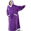 Cobertor longo preguiçoso, roupa de inverno quente, cobertor de TV com capuz, flanela, pele de cordeiro, casal preguiçoso, pulôver, pijama