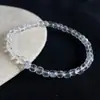 Pulseira de Cristal Branco Natural Jingyao Tecido Gelo Quebrado Pacote Mineral Lingling Corte Mini Ângulo Quadrado Pulseira Atacado