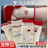 Calcetines de algodón de estilo japonés, dulces, de dibujos animados, con bordado de manzana, para mujer, de caña media, con volantes, calcetines apilados de encaje estilo colegial, femeninos