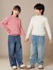 Otoño e Invierno Nuevo Tejido de Cuello Medio Alto para Hombres y Mujeres Ropa Infantil Elegante de Moda Versátil Cálido de Manga Larga Tendencia