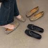 Sapatos Baixos com Pedrarias e Salto Escondido para Mulheres, Estilo Francês de Luxo Primavera/Verão 2026 Mocassins para o Dia a Dia Inspirados em Chanel