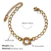Pulsera de Moda Europea y Americana Collar de Oro de 18K Cadena en Forma de O Collar de Cristal Pulsera de Perlas Collar de Circonita Joyería de Acero Inoxidable