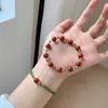 Pulseira de Ágata Vermelha Natural e Jade para Mulheres, Boa Sorte e Prosperidade, Pulseira de Contas de Cristal Vermelho do Sul Levemente Luxuosa e Exquisite de Alta Qualidade, Joia de Mão Empilhável