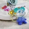 Llavero de Oso con Gradiente de Resina Cyber Red Colgante Creativo para Mochila Escolar de Estudiante Llavero de Coche Regalo Pequeño para Parejas Adornos Colgantes