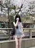 Vestido Suéter Original Estilo JK Flor de Cerejeira Japonesa Primavera Colegial Feminino Camisa Estilo Menina Doce