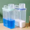 Caja de Almacenamiento para Detergente en Polvo con Asa Contenedor de Plástico Detergente para Ropa Baño Transparente Sellado Bote de Gran Capacidad Caja de Almacenamiento