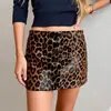 Falda Mini Nueva Retro Estampado de Leopardo Primavera Verano Transfronteriza Estilo Europeo Americano Cintura Alta Muestra Estilo Chica Picante Falda Corta Bodycon para Mujer