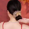 Diadema de Moda para Moño y Cola de Caballo con Scrunchie de Flor para Mujeres, Cuerda Elástica Alta para Moño en la Parte Posterior de la Cabeza