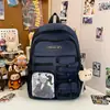 Mochila Retro de Estilo Coreano Nueva y de Moda de Alta Apariencia Estilo Ropa de Trabajo para Estudiantes de Secundaria y Preparatoria, Mochila Ligera de Gran Capacidad para Viajes