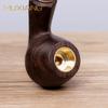 Pipa de madera de ébano tallada a mano, fabricante de pipas de tabaco, venta al por mayor, pipa de cobre de tres usos, pipa de madera maciza, madera