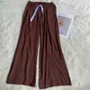 40 Algodón Seda Verano Nuevo Holgado Talla Grande Playa Pantalones de Pierna Ancha Ropa de Exterior para Mujer Pantalones de Algodón Puro Falso Algodón