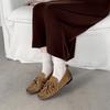 Mocasines Casuales de Cuero para Mujer Estilo Británico Hepburn Francés 2025 Nuevos con Borlas y Color Pulido Slip-On